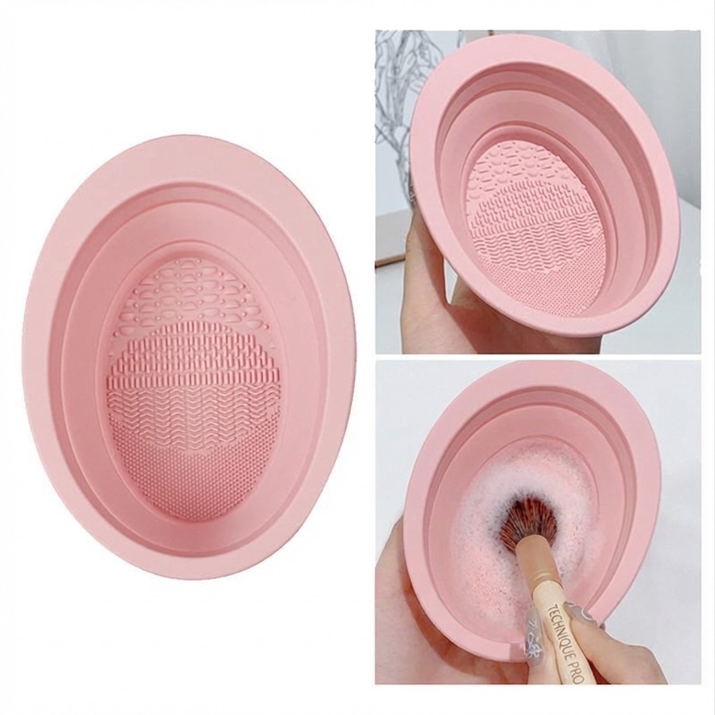 Technique PRO Foldable Silicone Makeup Brush Cleaner Bowl - Nude Rose
